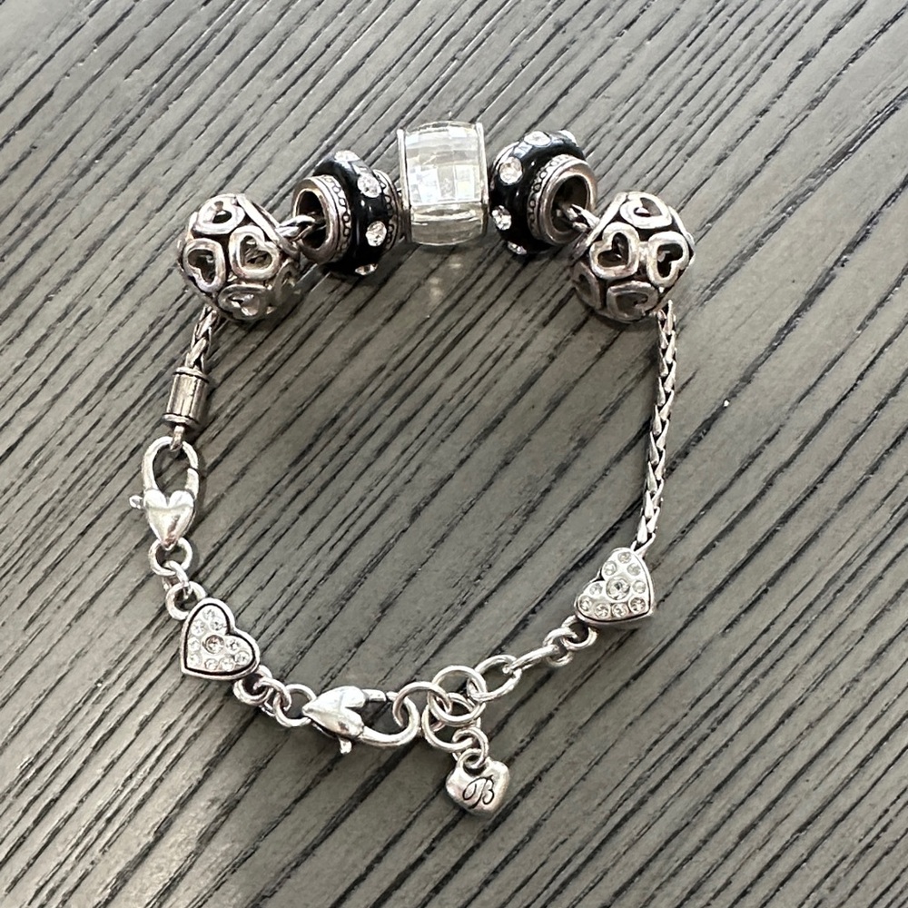 Brighton Silver Heart Charm Bracelet